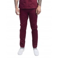 Pantaloni medicali barbati, 2 buzunare lateral, tercot, XXL, bordo