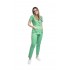 Pantaloni medicali dama, cu insertii, 2 buzunare lateral, tercot, XS, verde