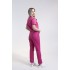 Costum medical unisex bluza cu pantaloni cu elastic, tercot, XXL, ciclam