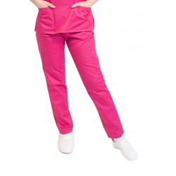 Pantaloni medicali unisex cu elastic, tercot, rosu