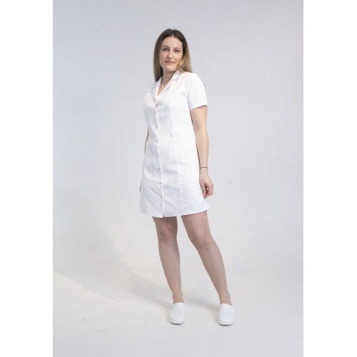 Sarafan medical dama, tercot, XL, alb