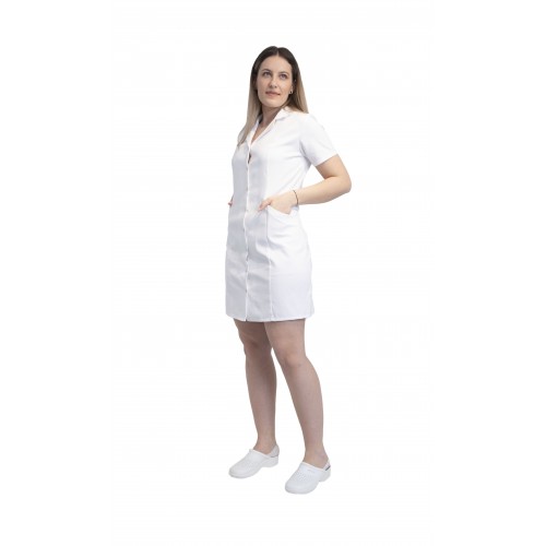 Sarafan medical dama, tercot, XXL, alb