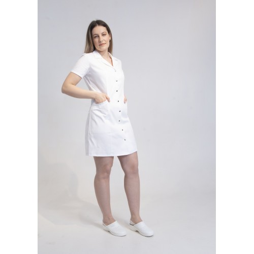 Sarafan medical dama, tercot, XXL, alb